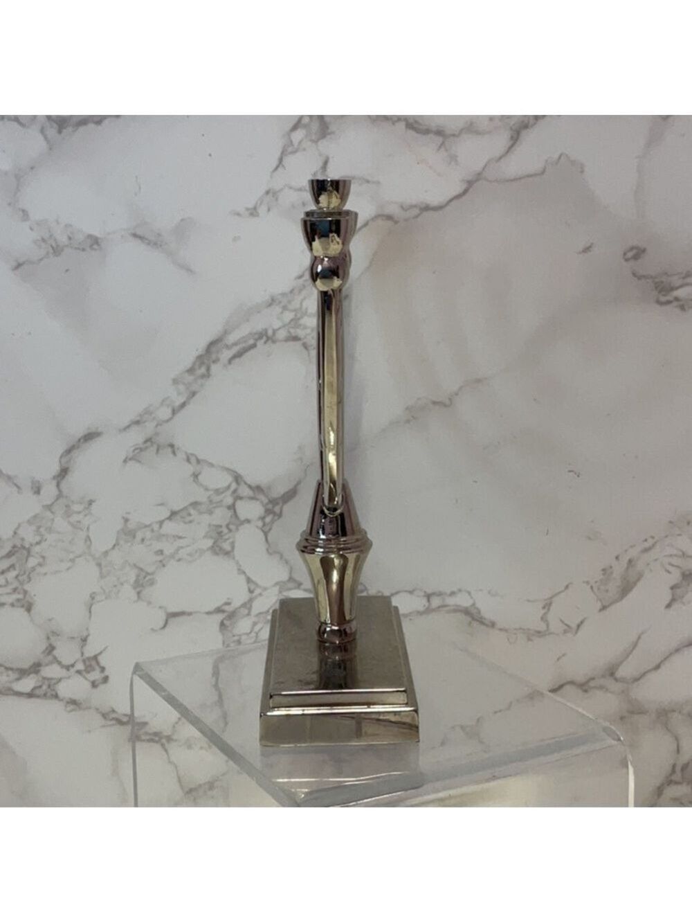 Silver tone Vintage Menorah Candle Holder Hanukkah - Picture 3 of 7